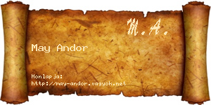 May Andor névjegykártya
